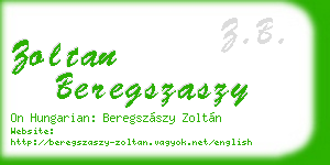 zoltan beregszaszy business card